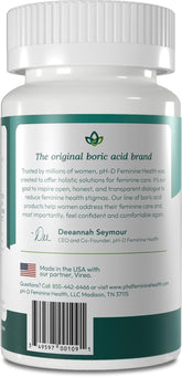 pH-D Boric Acid Vaginal Suppositories, 600mg